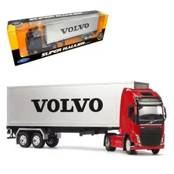 ماکت تریلی فلزی ولوو افهاش 12 با کانتینر بزرگ 1/32 ویلی تک جعبه Welly 1:32 Volvo FH12 With Container Trailer Transporter – تهران ماکت