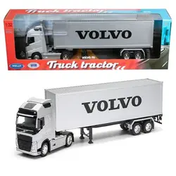 ماکت تریلی فلزی ولوو افهاش 500 تک محور با کانتینر بزرگ 1/32 ویلی تک جعبه Welly 1:32 Volvo FH500 With Container Trailer Transporter – تهران ماکت