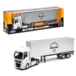 ماکت تریلی فلزی مان TGX با کانتینر بزرگ 1/32 ویلی تک جعبه MAN TGX Metal Trailer Model With 1/32 Welly Container – تهران ماکت