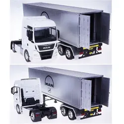 ماکت تریلی فلزی مان TGX با کانتینر بزرگ 1/32 ویلی تک جعبه MAN TGX Metal Trailer Model With 1/32 Welly Container – تهران ماکت