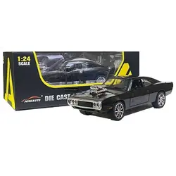 ماکت ماشین فلزی دوج چارجر R/T مدل 1970 بزرگ 1/24 مینی اتو چراغدار و موزیکال تک جعبه Miniauto Toys 1/24 Fast &amp; Furious 1970 Dodge Charger R/T