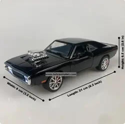 ماکت ماشین فلزی دوج چارجر R/T مدل 1970 بزرگ 1/24 مینی اتو چراغدار و موزیکال تک جعبه Miniauto Toys 1/24 Fast &amp; Furious 1970 Dodge Charger R/T