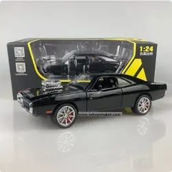 ماکت ماشین فلزی دوج چارجر R/T مدل 1970 بزرگ 1/24 مینی اتو چراغدار و موزیکال تک جعبه Miniauto Toys 1/24 Fast &amp; Furious 1970 Dodge Charger R/T