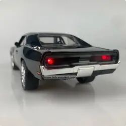 ماکت ماشین فلزی دوج چارجر R/T مدل 1970 بزرگ 1/24 مینی اتو چراغدار و موزیکال تک جعبه Miniauto Toys 1/24 Fast &amp; Furious 1970 Dodge Charger R/T