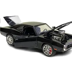 ماکت ماشین فلزی دوج چارجر R/T مدل 1970 بزرگ 1/24 مینی اتو چراغدار و موزیکال تک جعبه Miniauto Toys 1/24 Fast &amp; Furious 1970 Dodge Charger R/T