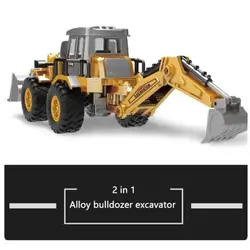 ماشین فلزی بیل بکهو لودر راهسازی 1/40 تک جعبه GLW Diecast Excavator Tractor Cement Truck Car Bulldozer Crane Toy Model