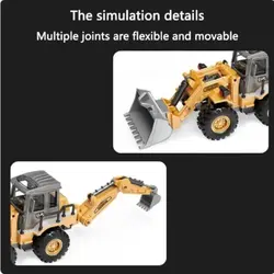 ماشین فلزی بیل بکهو لودر راهسازی 1/40 تک جعبه GLW Diecast Excavator Tractor Cement Truck Car Bulldozer Crane Toy Model