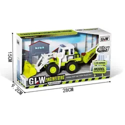 ماشین فلزی بیل بکهو لودر راهسازی 1/40 تک جعبه GLW Diecast Excavator Tractor Cement Truck Car Bulldozer Crane Toy Model