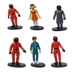 اکشن فیگور اسکویید گیم بازی مرکب مجموعه 6 عددی Squid action figure, mixed game, set of 6 pieces