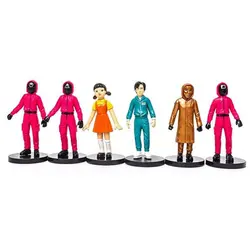 اکشن فیگور اسکویید گیم بازی مرکب مجموعه 6 عددی Squid action figure, mixed game, set of 6 pieces
