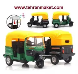 موتور فلزی توک توک تاکسی تایلند و هند - باجاج چراغدار و موزیکال اسباب بازی - سه پاچه هندی