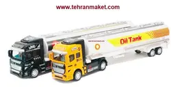 ماکت تریلی فلزی داف با کفی تانکر حمل سوخت تک جعبه