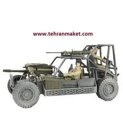 ماکت ماشین جیپ جنگی با دو فیگور سرباز ارتش آمریکایی بزرگ 1/18 تک جعبه برند M&amp;C