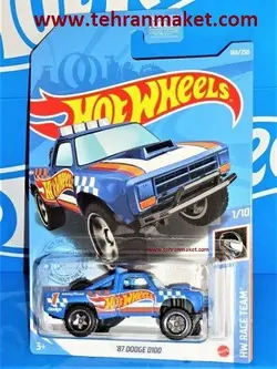 ماشین فلزی دوج DODGE D100 1987 پیکاپ هات ویلز Hot wheels سری متل اورجینال تک جعبه
