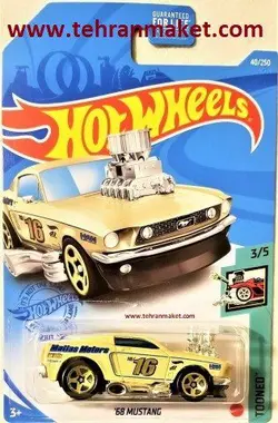 ماشین فلزی موستانگ Mustang 1968 هات ویلز Hot wheels سری متل اورجینال تک جعبه