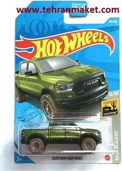 ماشین فلزی رام RAM 1500 REBEL 2020 ربل پیکاپ هات ویلز Hot wheels سری متل اورجینال تک جعبه
