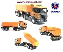 ماکت تریلی فلزی اسکانیا Scania R470 با کفی کمپرسی بزرگ 1/32 ویلی welly ویرایش شده
