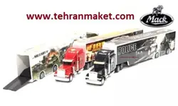 ماکت تریلی فلزی ماک پیتربیلت آمریکایی با کانتینر 1/64 تک جعبه