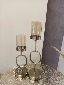 شمعدان رومیزی پایه حلقه دوسایز