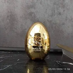 ست قاشق چایخوری|دسرخوری|مربا استند تخم مرغی طلایی