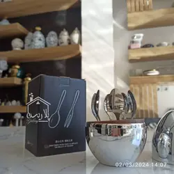 ست قاشق چای خوری|دسرخوری|مربااستند تخم مرغی نقره ای 44027