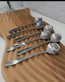 قاشق شربت خوری رز نقره ای