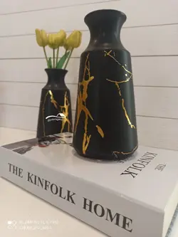 گلدان ماربل سرامیک شیپوری بلند