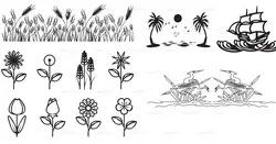 طرح وکتور گل و گیاه
