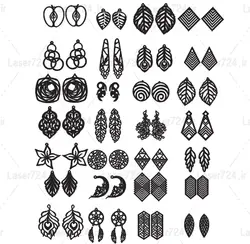 طرح لیزر اکسسوری گوشواره و گردنبند