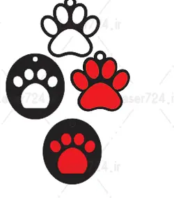 طرح اکسسوری پلاک (وکتور پنجه گربه وسگ)