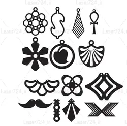 طرح لیزر اکسسوری گردنبند و گوشواره(طرح پلاک طلا)