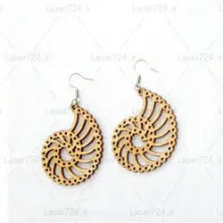 طرح لیزر گوشواره مدل حلزون