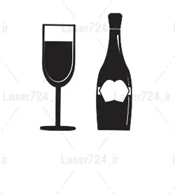 طرح لیزر بطری و جام
