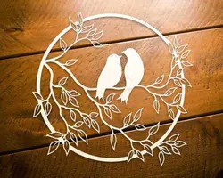 طرح برش لیزر گل و پرنده