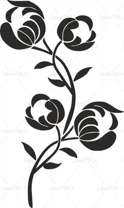 طرح برش لیزر وکتور گل