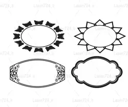 طرح لیزر حاشیه مهر بیضی