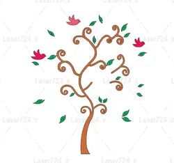 طرح لیزر وکتور شاخه و برگ