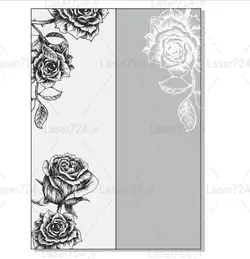 طرح لیزر حکاکی گل رز