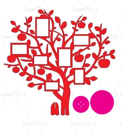 طرح لیزر درخت قاب عکس