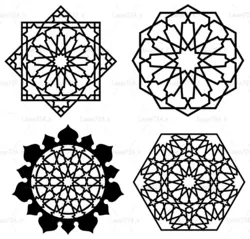 طرح لیزر برش شمسه