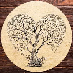طرح لیزر وکتور درخت قلبی