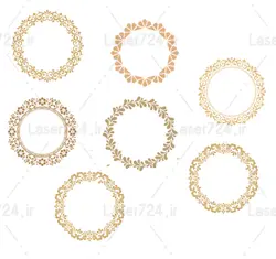 طرح لیزر وکتور حلقه گل