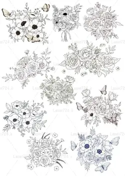 طرح لیزر وکتور دسته گل