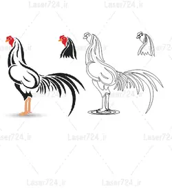 طرح لیزر وکتور خروس