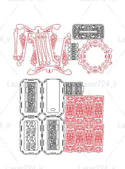 طرح لیزری ست سطل و جای دستمال