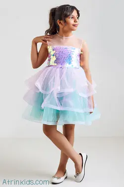 پیراهن مجلسی دخترانه مدل پری دریایی