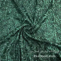 گیپور ابریشم پولک استردار - رنگ سبز