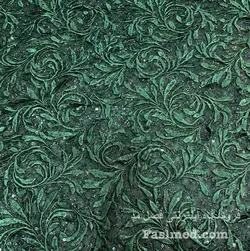 گیپور ابریشم پولک استردار - رنگ سبز