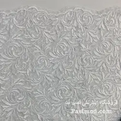 گیپور ابریشم پولک استردار - رنگ سفید