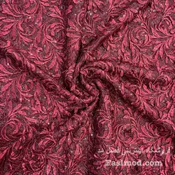 گیپور ابریشم پولک استردار - رنگ زرشکی